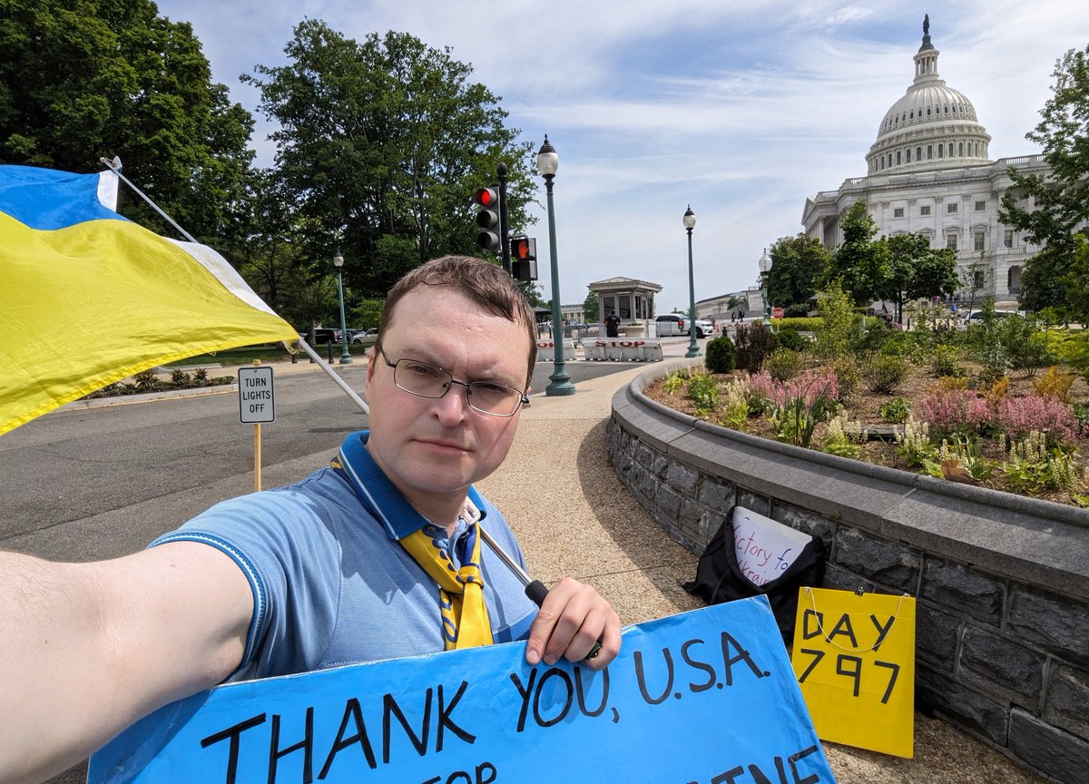 Across from Russell Senate Office Building on Constitution Ave NE and Delaware Ave NE until 6pm today. Join us and call your Representative and Senators and thank them if they voted for Military assistance for Ukraine. #call4ukraine