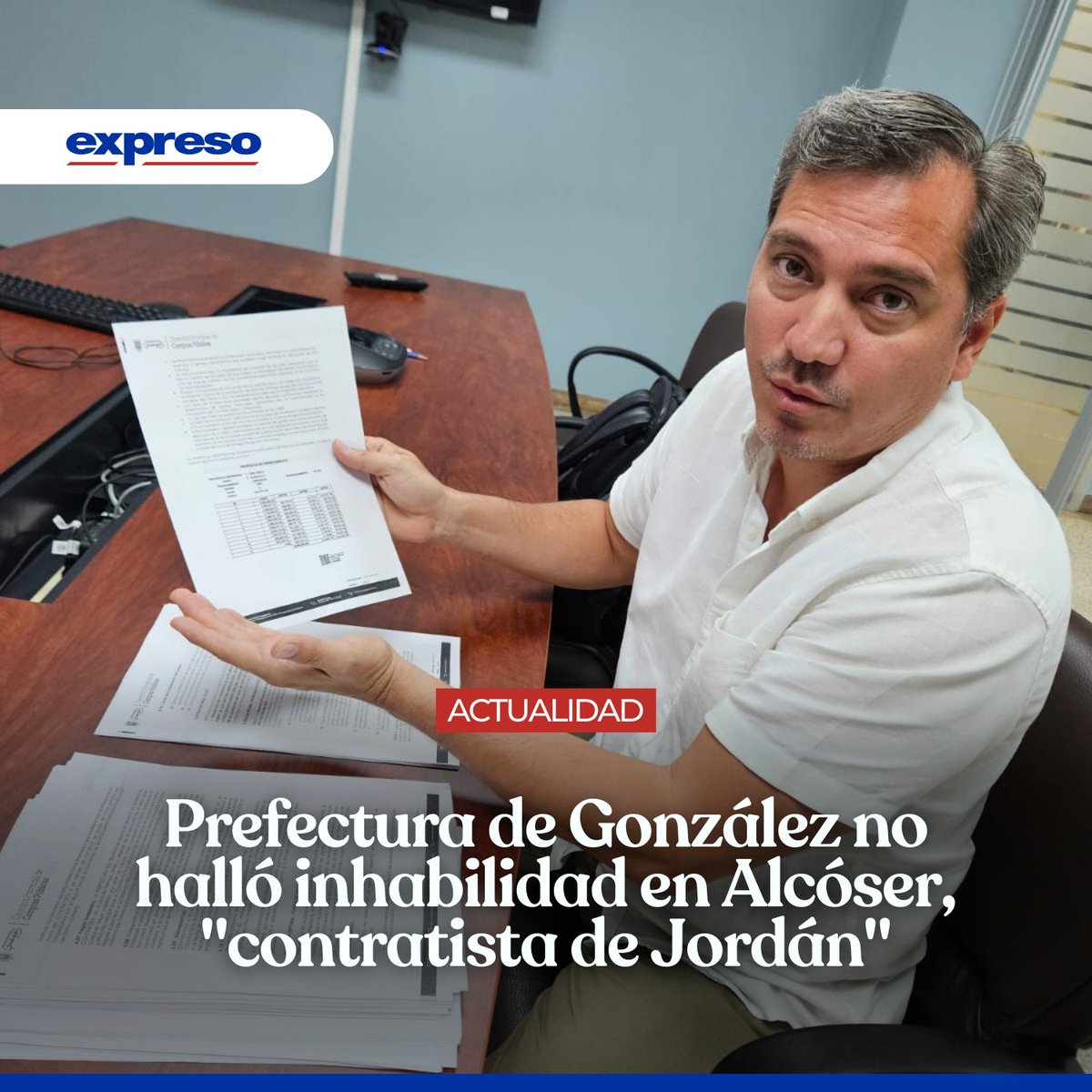 EXPRESO reveló que Paco Junior Alcóser Serrano, vinculado al caso Metástasis, fue beneficiario de contratos de obras. Uno de estos contratos se adjudicó durante la gestión de la entonces prefecta del Guayas, Susana González. Eduardo Falquez, excoordinador general Estratégico de