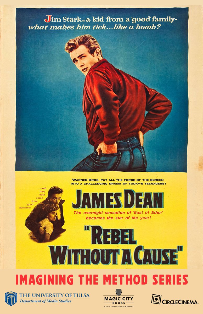 The 'Imagining the Method' series w/@circlecinema, @MagicCityBooks, and @utulsa ends this Friday (5/3) w/Rebel Without a Cause! Special guest @BorisDralyuk will chat w/us about the enduring appeal of 'the Method' & the rebel. Share widely. Get tix here: bit.ly/3wkcD1Y