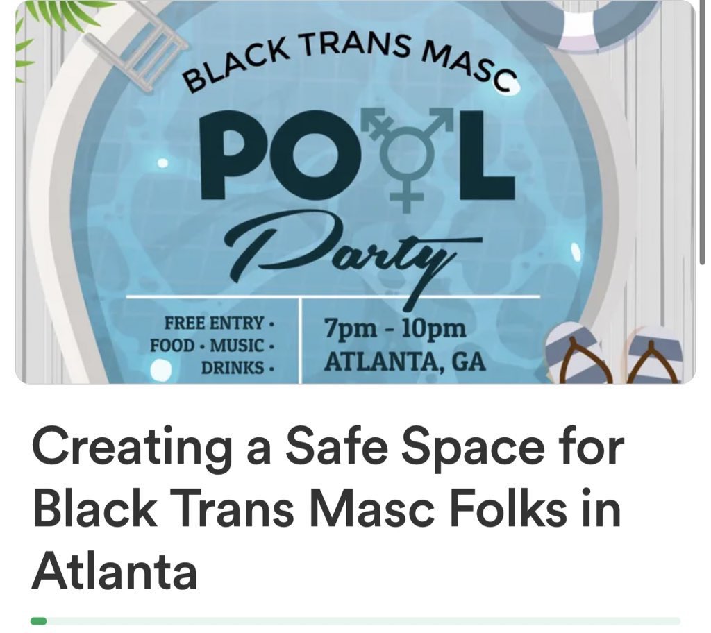 Hey community, I am currently seeking funding for an event I am organizing for Black Trans Masculine folx in Atlanta. Every penny helps! 🙂 Goal: $2,000 $50/$2,000 $1,950 needed gofund.me/f5b1cb99