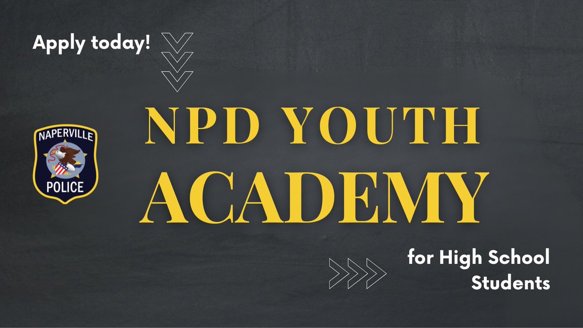 Applications are now being accepted for our six-week Youth Academy to be held this summer. The academy begins on May 30 and will continue every Thursday evening through July 11, excluding July 4. Read the news release for more information on how to apply: naperville.il.us/2024-news-arti…