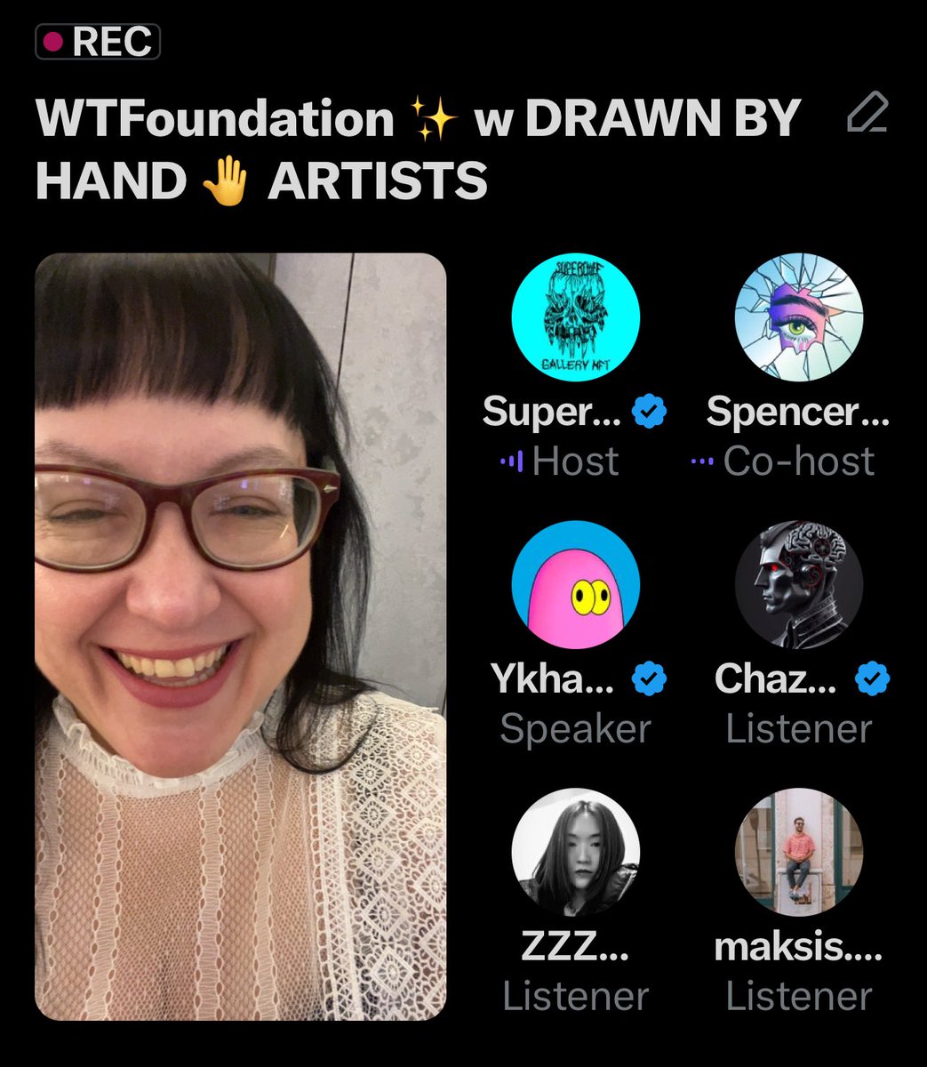 My first video space 🤳, thanks for everyone who came through and @badluckspence for being a lovely co-host. We did a tour of the @SuperchiefNFT Drawn by Hand show at the Oculus 🗽