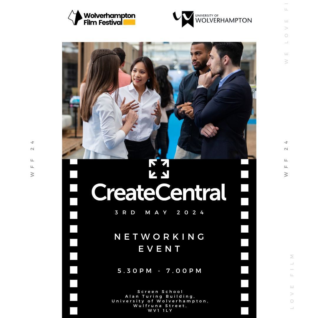 🎬 Wolverhampton Film Fest 🎬 Create Central will be hosting a networking event on the 3rd May, 5.30-7pm. For more information on Wolverhampton Film Fest, visit: buff.ly/3xZukVj
