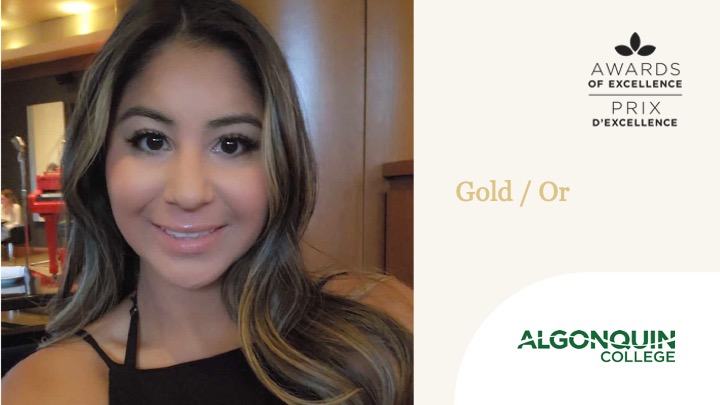 Congrats to Stephania Smith, winner of the Gold Award for Student Leadership Excellence! Félicitations à Stephania Smith, lauréate du prix or pour l'excellence en leadership étudiant ! @AlgonquinColleg