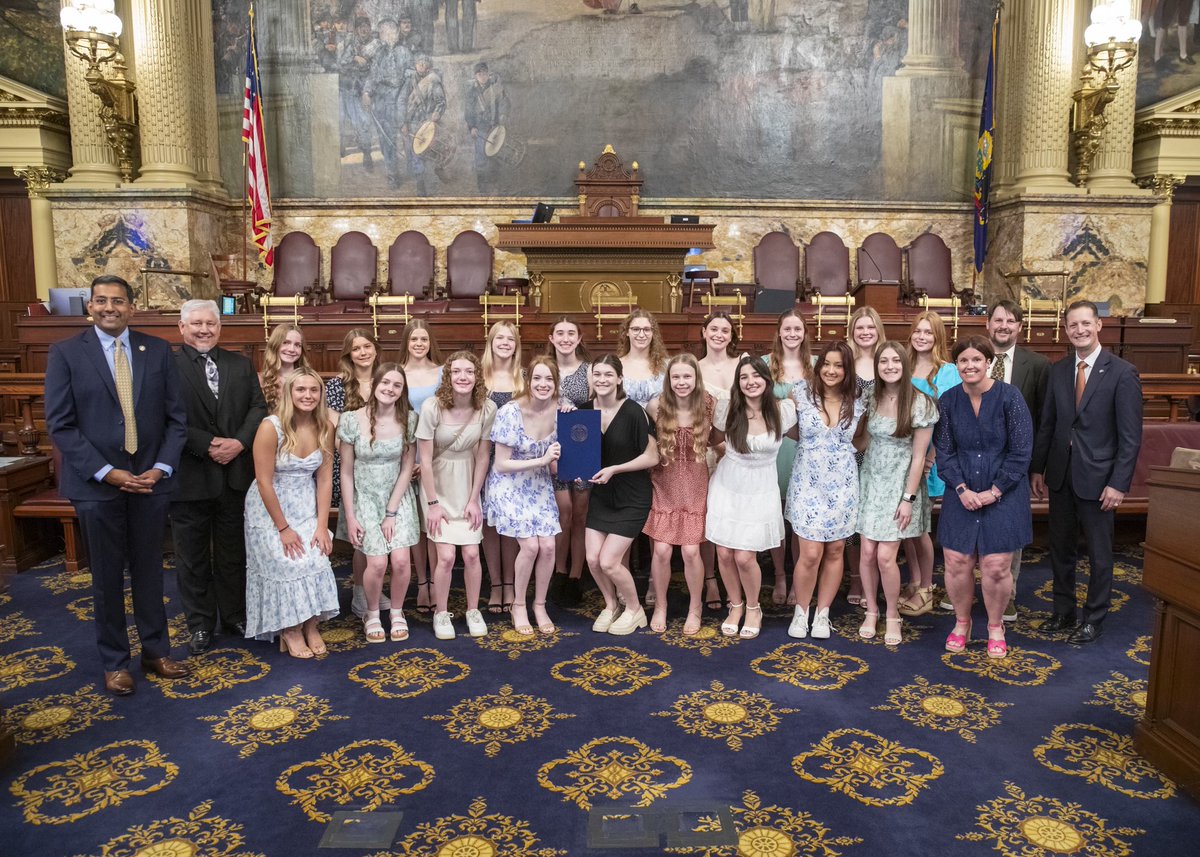 Proud to welcome with Rep. Mercuri the @PIAASports state champion @NATigerAthletic Girls Swimming and Diving Team to the State House. Congratulations to the swimmers, divers, coaches, parents, and staff for your amazing achievement!