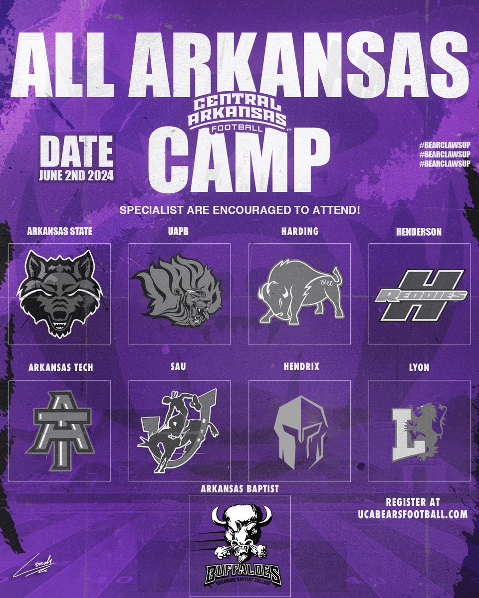 Just over a month away from the All Arkansas Camp!⌛️ June 2nd. 🗓️ Conway, Ar. 📍 Several 🏈 programs! Plenty of Reps. 💪 Opportunity awaits. 💯💰 ucabearsfootball.com ✅