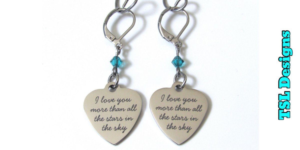 I Love You More Than All The Stars In The Sky Laser Engraved Lever Back Dangle Earrings With a Birthstone Crystal 
buff.ly/4aY3zPp
#earrings #handmade #jewelry #handcrafted #shopsmall #etsy #etsystore #etsyshop #etsyseller #etsyhandmade #etsyjewelry #iloveyou #stars