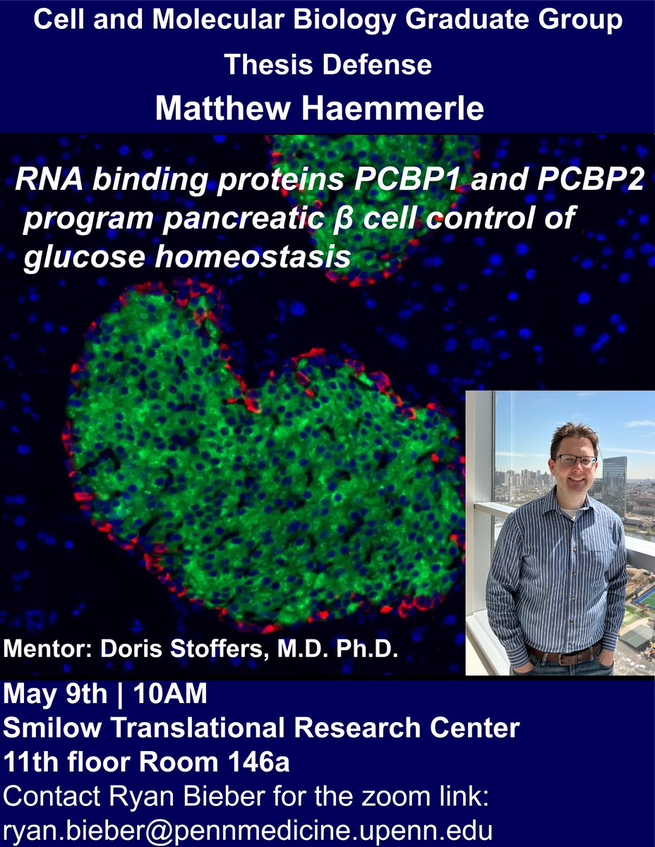 Matthew Haemmerle @m_haemmerle3 from the Stoffers lab defends tomorrow!!