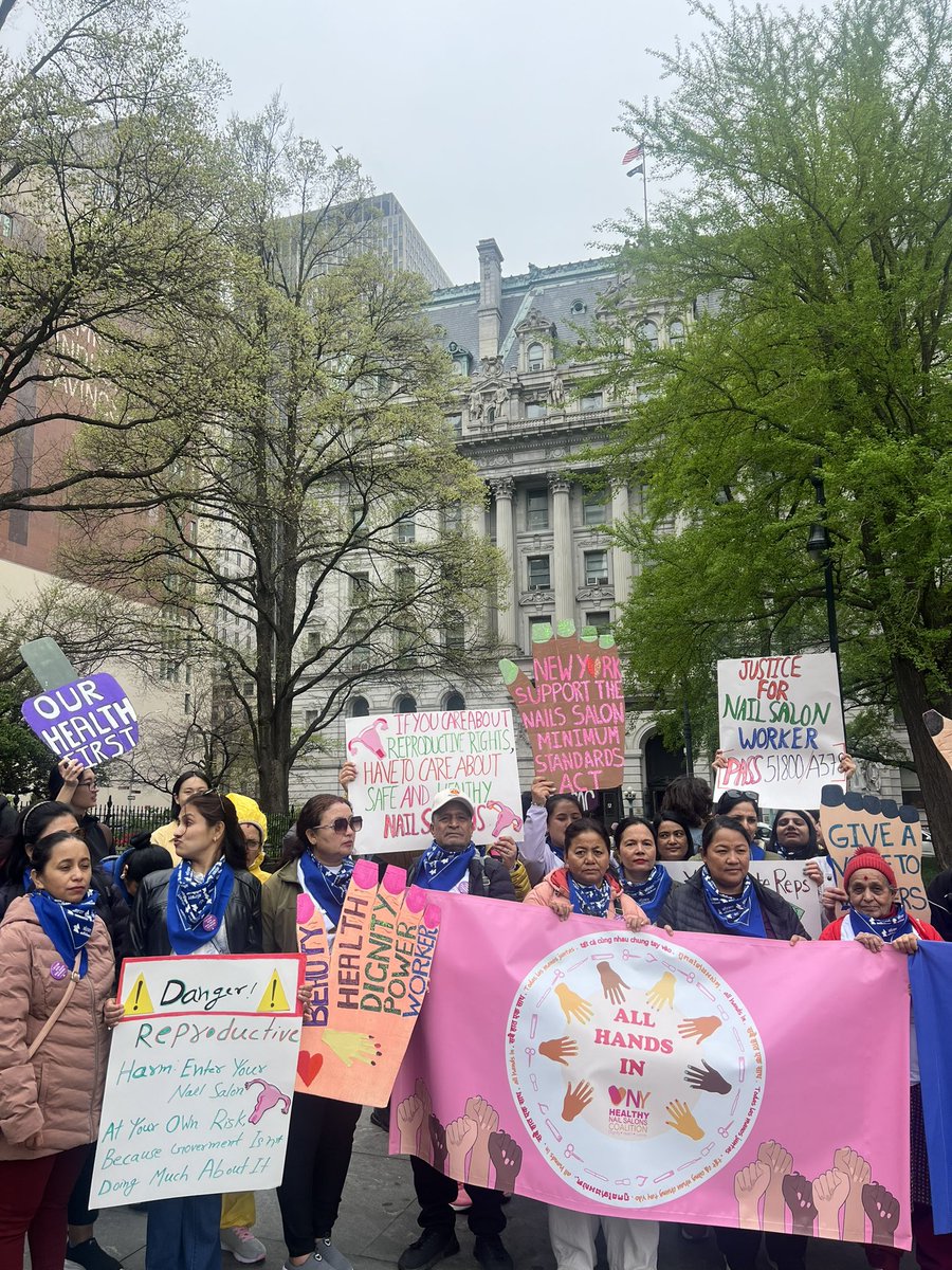 For years, NY nail techs have raised concerns about serious health risks on the job. It's clear that nail techs won’t be protected until they get a seat at the table and have a say in their own working conditions. #AllHandsIn #nails #nailart #HealthDignityJustice