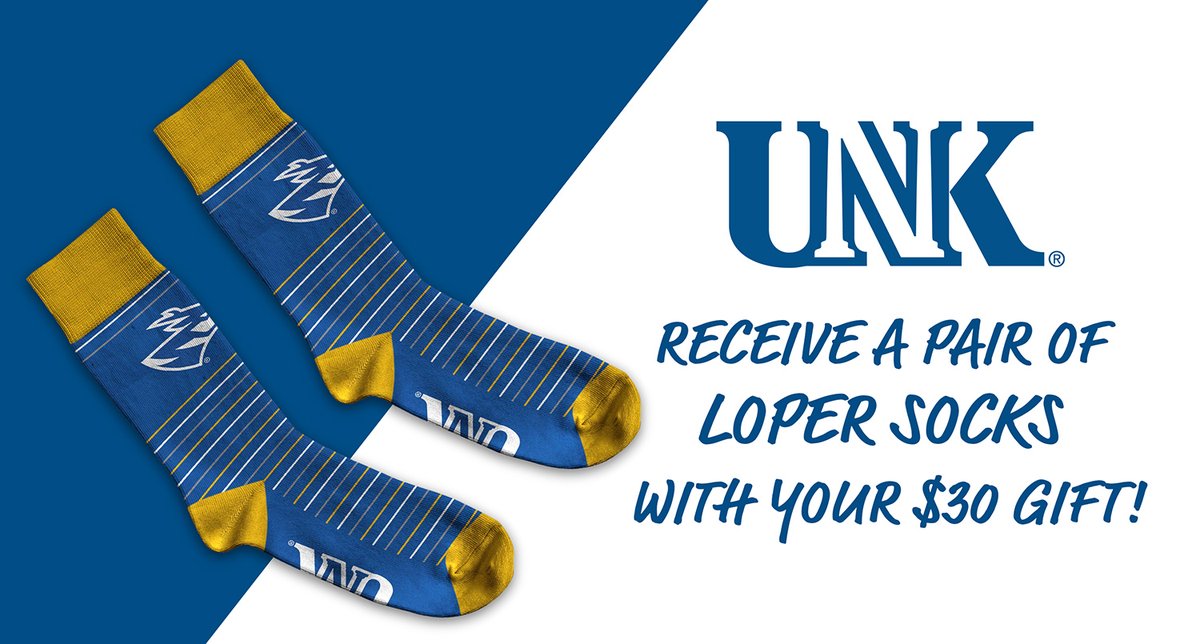 Support the success of UNK students. Get a pair of snazzy Loper socks. Sounds like a win-win. ➡️ unknews.unk.edu/2024/04/30/go-…
