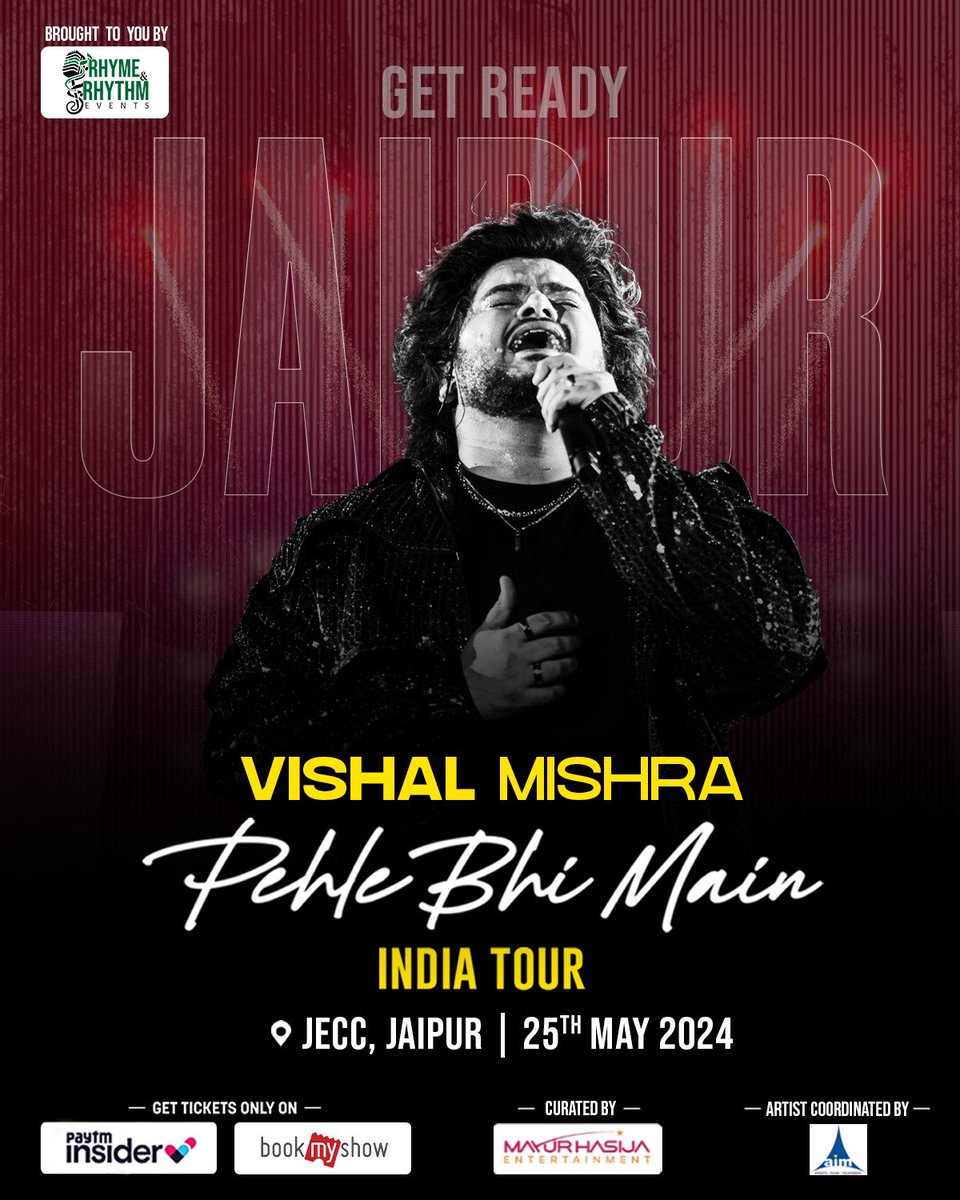 Hum a rahe hain #Jaipur 25th May Ko💗 I can’t wait to sing with you all in the #pinkcity ❤️Get Your Tickets Now ! #VishalMishraLive 

insider.in/vishal-mishra-…
.
#vishalmishra #vishalmishra