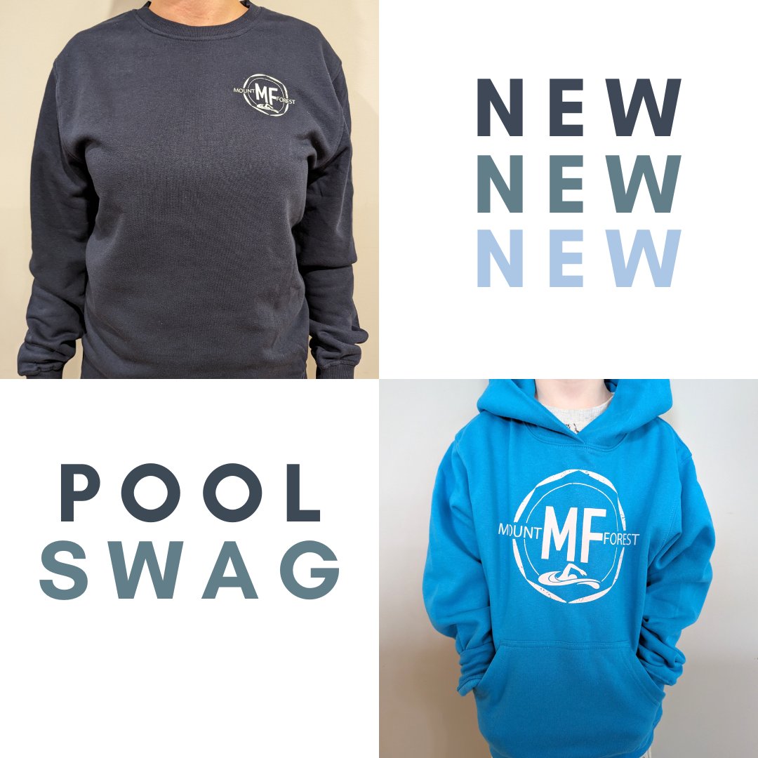 New Pool Swag 💦
Adult Crewneck Sweatshirts &amp; Youth Hoodies. Visit the @mountforestchamber Shop Wellington North website
OR visit us at the Mount Forest Lions Craft Market this Saturday May 4th 9am-3pm at the Mount Forest and District Sports Complex.