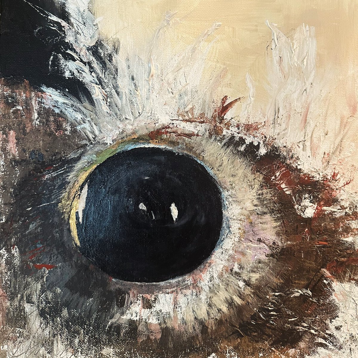 Tugboat’s Eye. 16x16 acrylic on canvas.
