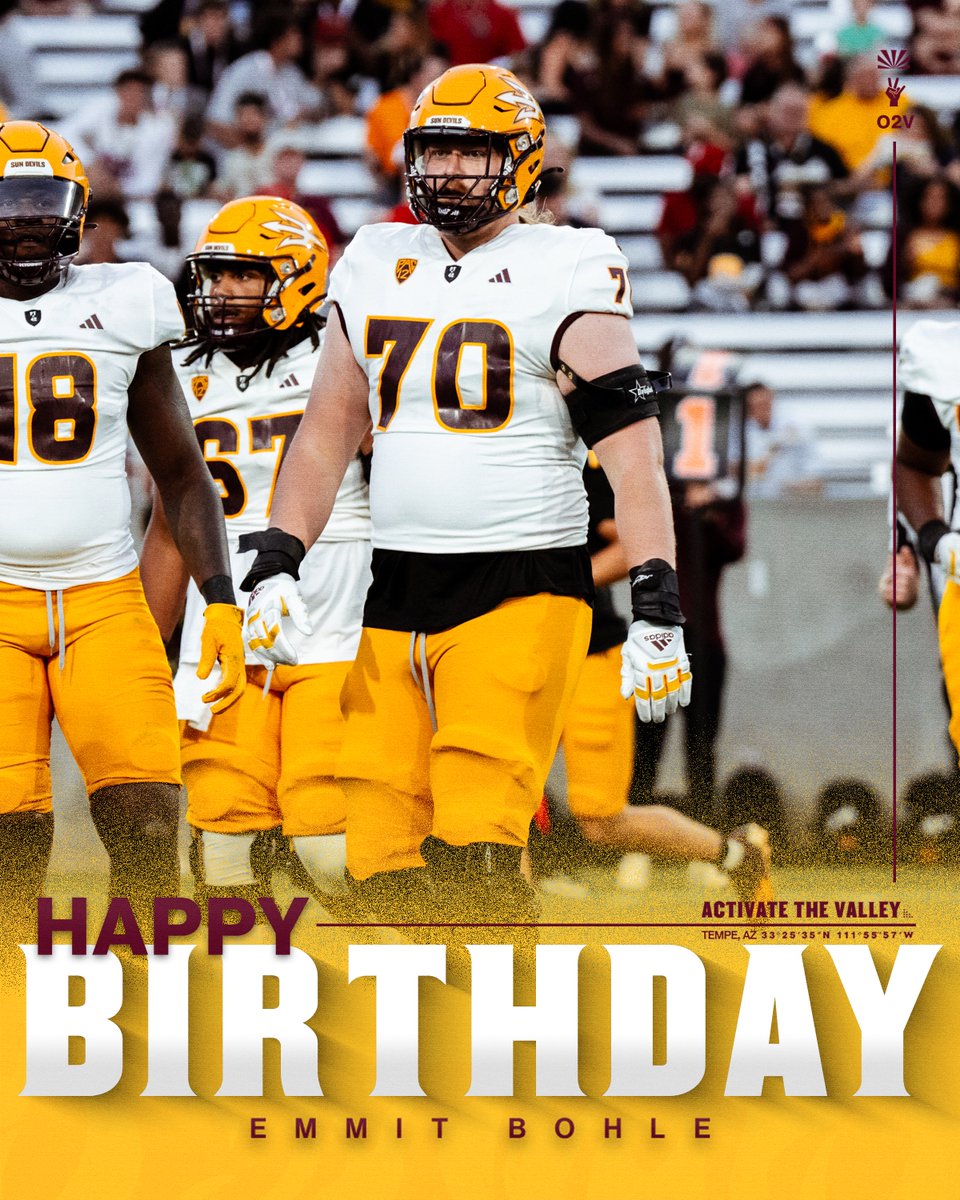 ASUFootball's tweet photo. Happy Birthday Emmit! 🎉

@BohleEmmit https://t.co/wolxpt21Tz