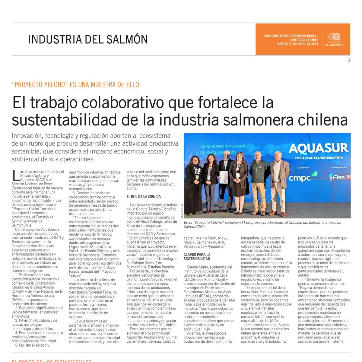 Académica Sandra Marín de @SedeUACh aporta claves para avanzar hacia la sostenibilidad de la industria salmonera