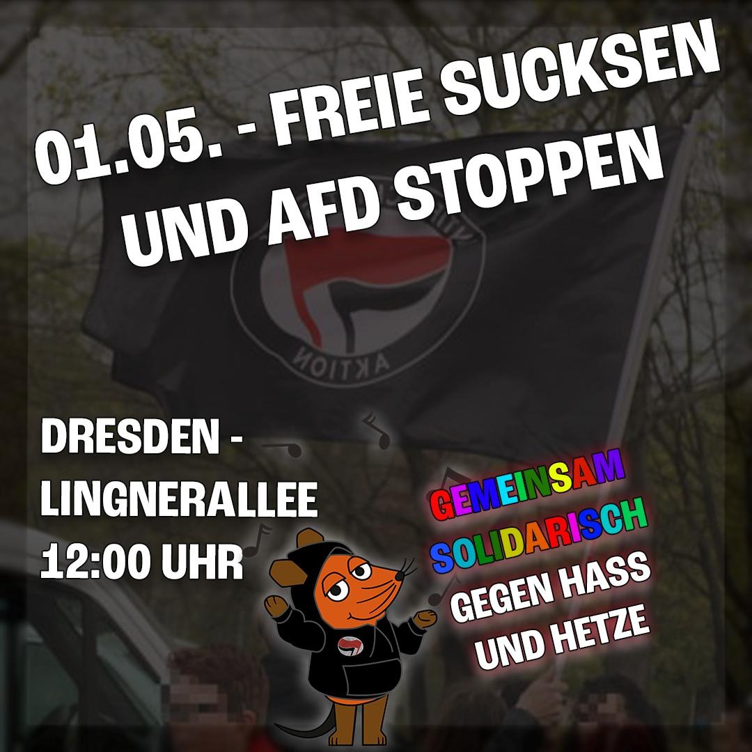 Wenn Neonazis ungestraft der Stadt den Krieg erklären, ist man in Dresden! Schon über 10 Jahre lässt man rechten gewalttätigen Gruppen jegliche Narrenfreiheit! Kommt morgen 12 Uhr zur Lingnerallee und zeigt das Dresden was gegen Faschos hat.

#dd0105 #antifacist #gegendemo