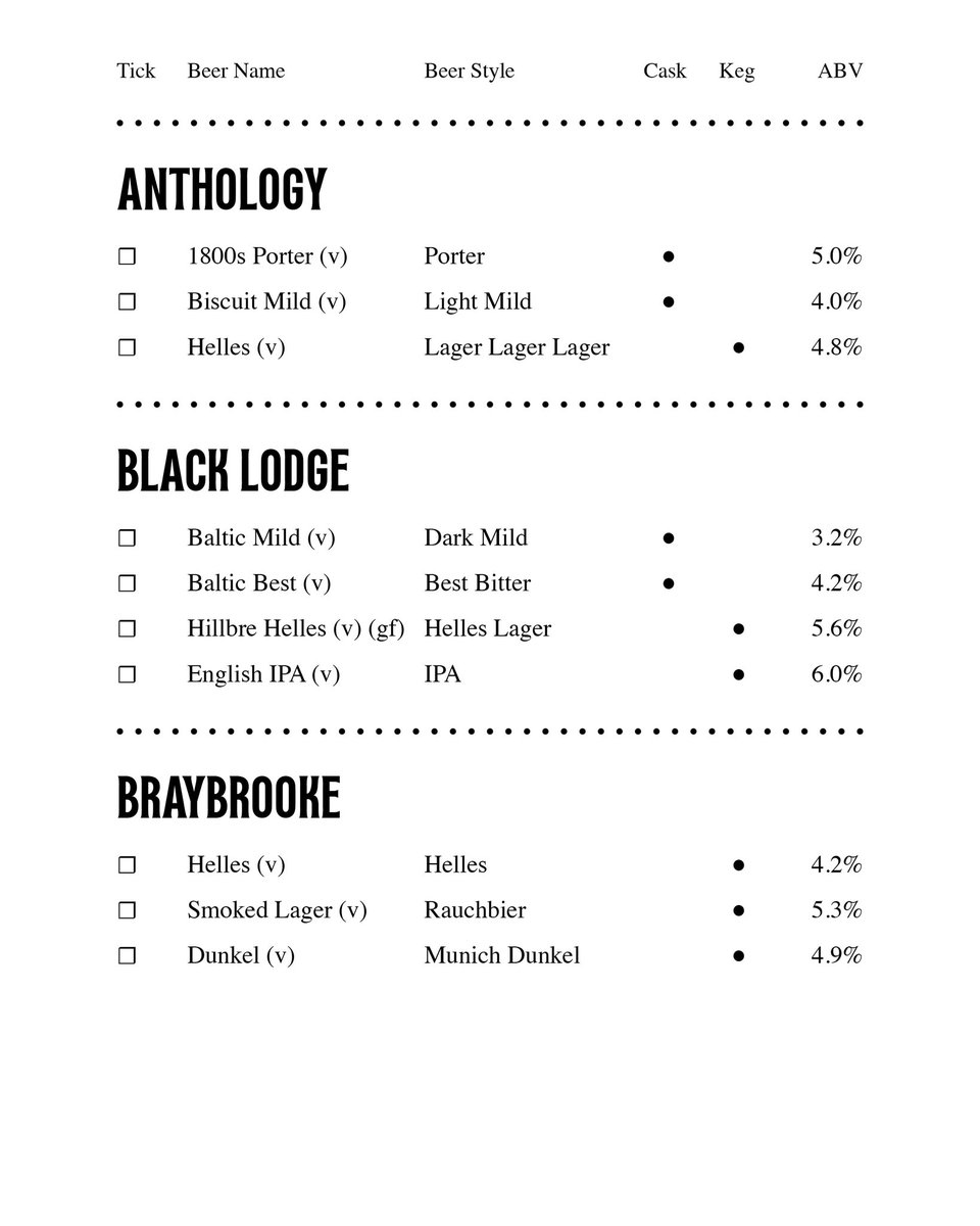 <a href="/allsoppsbeer/">Ask For Allsopp's</a> <a href="/AmityBrewCo/">Amity Brew Co</a> <a href="/AnspachHobday/">Anspach & Hobday Brewery</a> <a href="/anthologybrewco/">Anthology Brewing Company</a> <a href="/BlackLodgeBrew/">Black Lodge Brewery</a> <a href="/BraybrookeBeer/">Braybrooke Beer Co</a> 

Tickets 🍺🎟️ designmynight.com/leeds/whats-on…

2/5