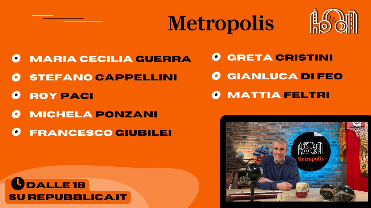 Eccoci con gli ospiti di oggi.
Dalle 18 su Repubblica.it

<a href="/mceciguerra/">maria cecilia guerra</a> <a href="/il_cappellini/">Stefano Cappellini</a> <a href="/RoyPaci/">Roy Paci</a> <a href="/MichelaPonzani/">Michela Ponzani</a> <a href="/giubileif/">Francesco Giubilei</a> <a href="/Greta_Cristini/">Greta Cristini</a> <a href="/mattiafeltri/">mattia feltri</a> #1maggio #30aprile #Lavoro #Vannacci