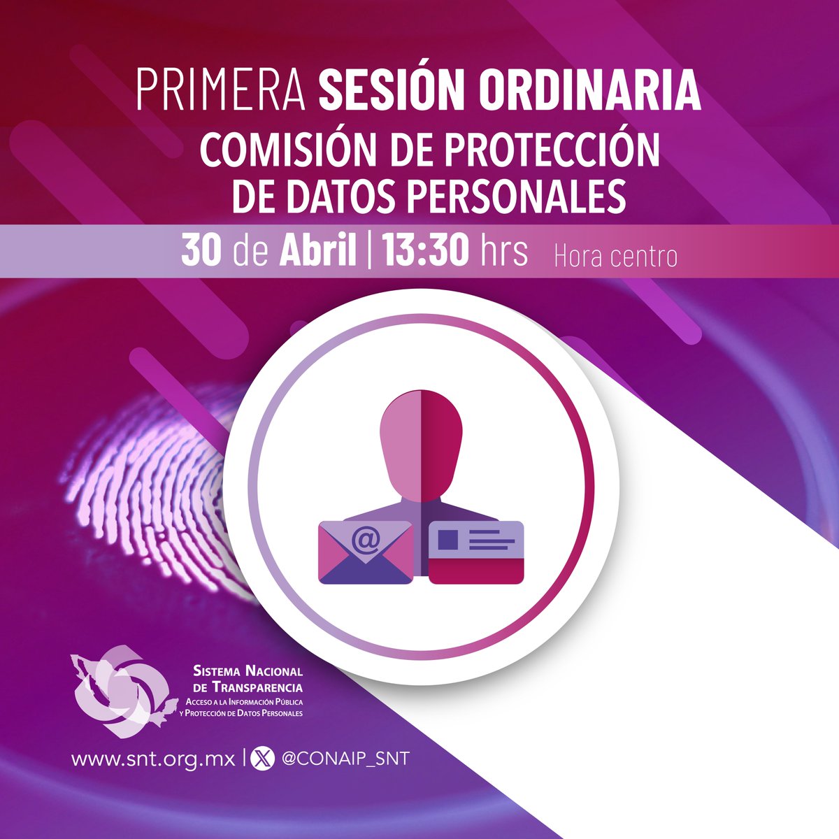 👉#NoTePierdas Hoy la Primera Sesión Ordinaria de la Comisión de Protección de #DatosPersonales (@CPDP_SNT )  del Sistema Nacional de Transparencia.  🇲🇽#MéxicoTransparente 

🎥 @INAImexico 
⏰ 13:30 horas