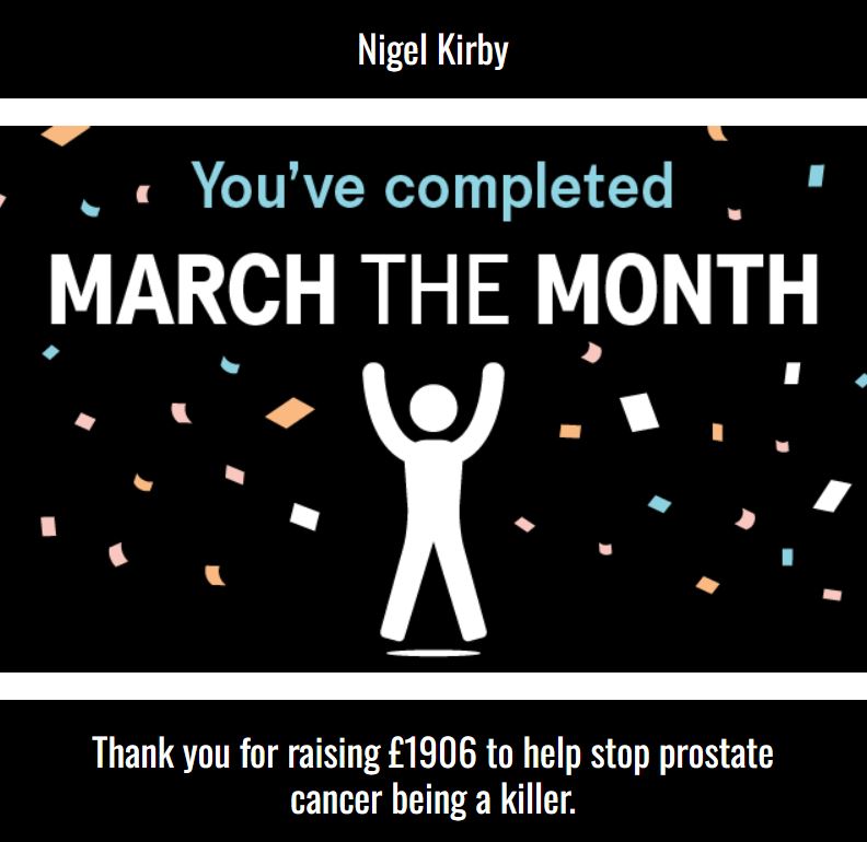 Thank you once again to everyone who donated. @ProstateUK