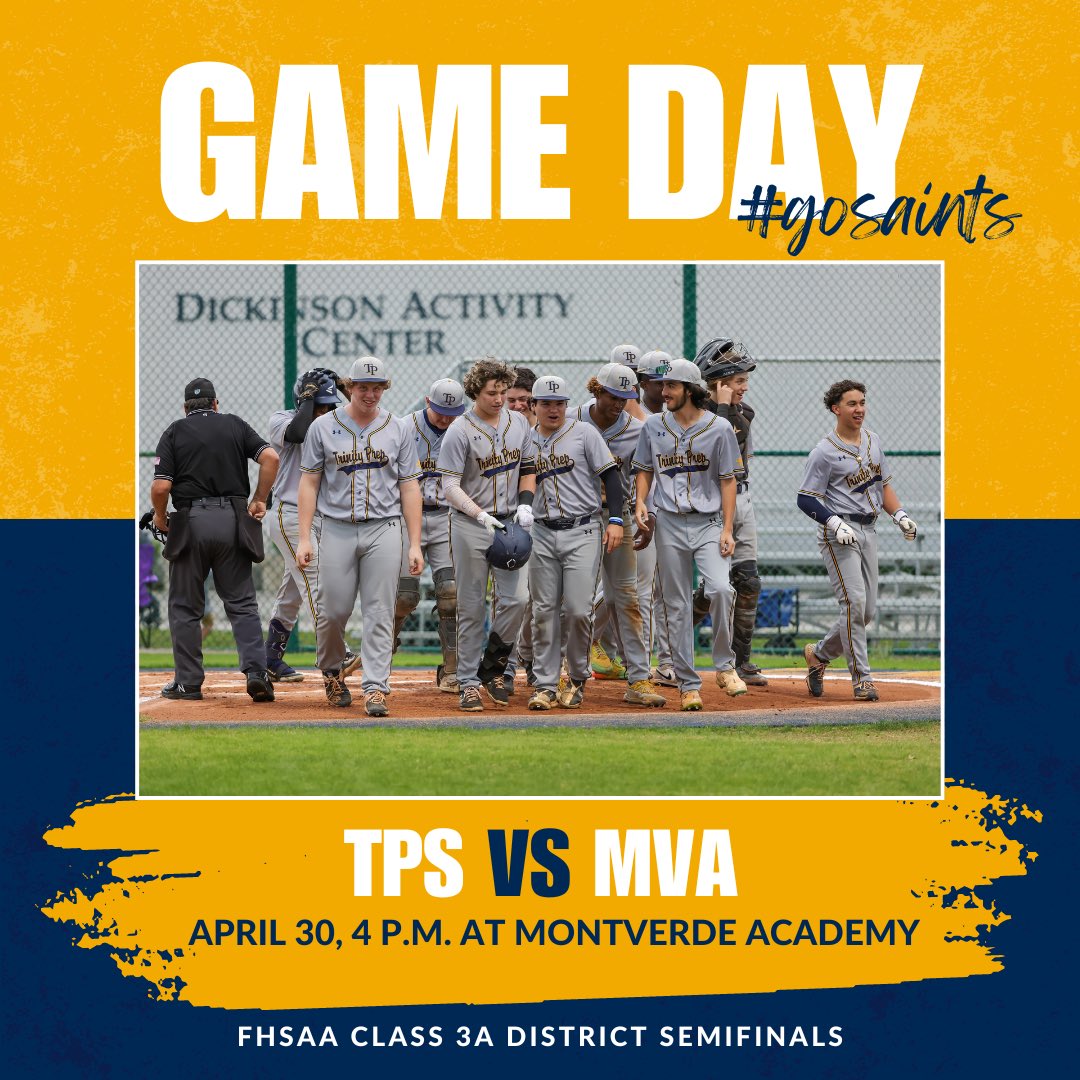 Today, the Saints will be playing in the District Semifinal game at Montverde Academy! Good Luck, Boys! #GoSaints