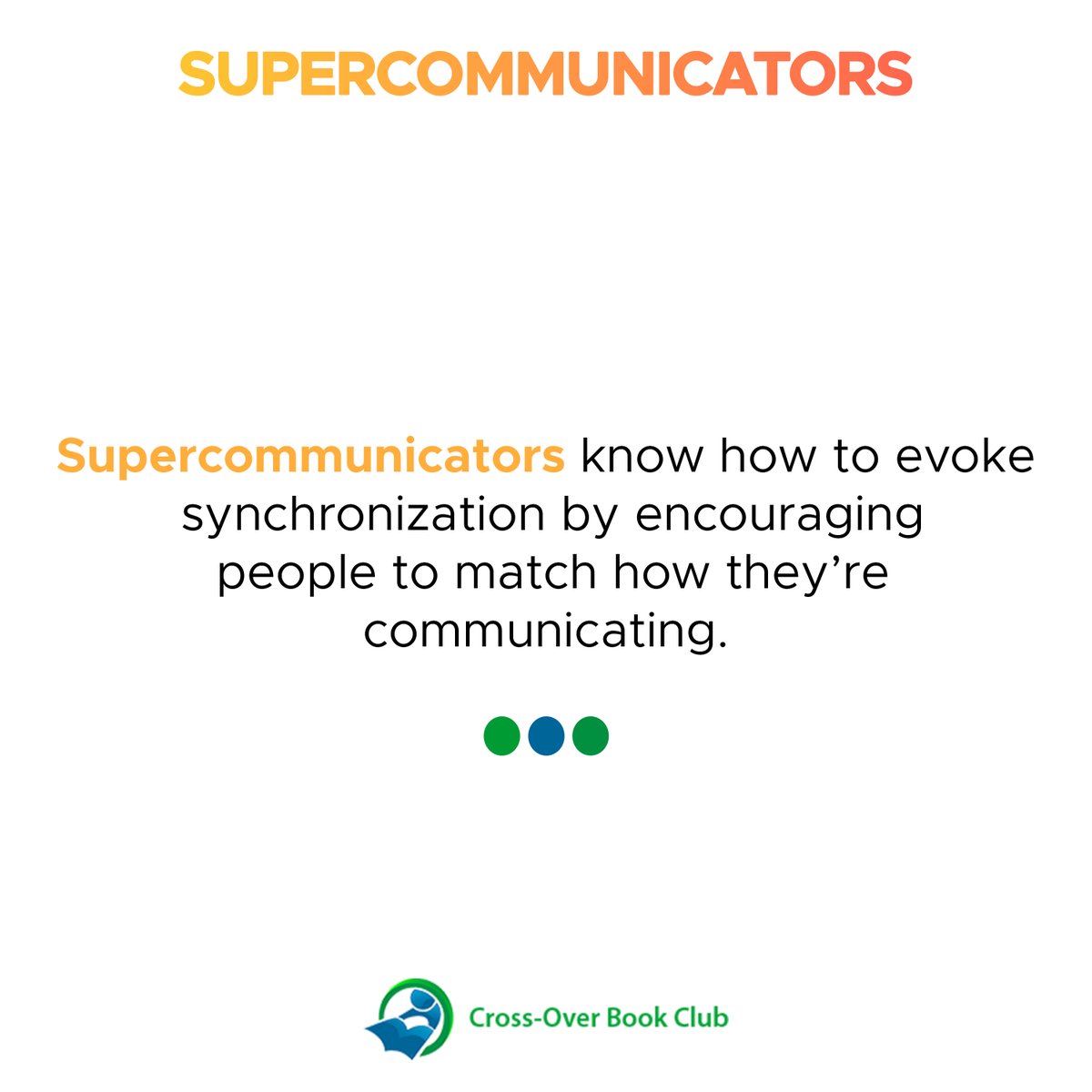 Supercommunicators know how to evoke synchronization by encouraging people to match how they’re communicating.

#crossoverbookclub #April #readers #happyreading #supercommunicators #communication #charles #duhigg #book #conversation #evoke
Home Office  Wizkid  Davido  GPT-4