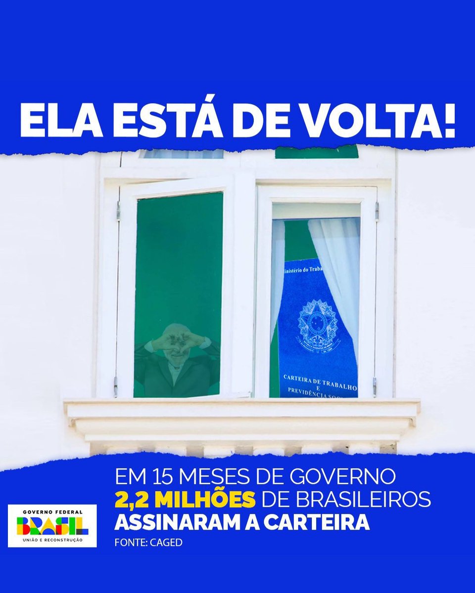 Não foi só a Madonna que veio dar show no Brasil, não!😎 A carteira assinada também voltou com ótimas notícias para o país. 🫶🏾

Em 15 meses de governo Lula 2,2 milhões de brasileiros assinaram a carteira! 🥰🚀

#PTnaCâmara #CarteiraAssinada #Madonna #MadonnanoBrasil #Trabalho…