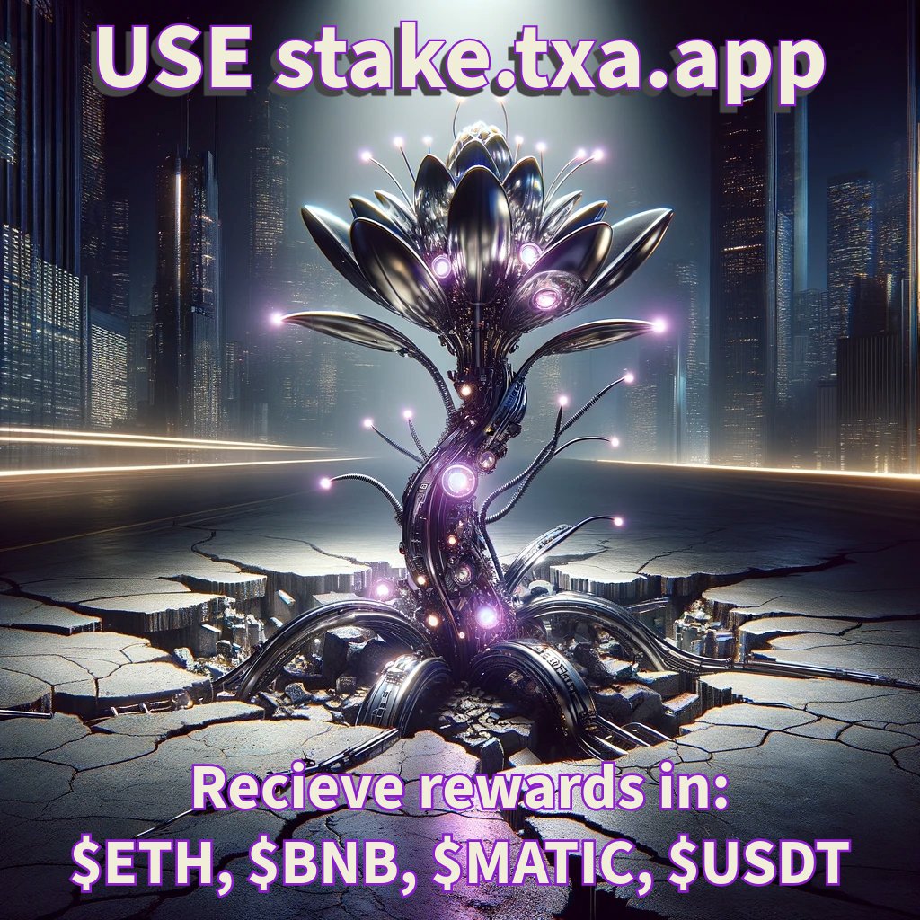 $TXA is a seed.

Rising from the depths, fueled by real utility and relentless innovation. Watch us grow through the concrete.🌱

Use stake.txa.app and earn real yield, plus receive a guaranteed 25% APY from the staking extravaganza below!