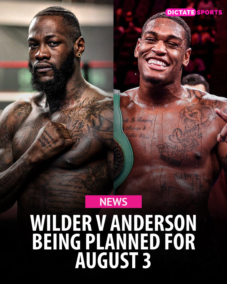 The winner of Deontay Wilder vs. Zhilei Zhang is expected to fight Jared Anderson on August 3, via His Excellency Turki Alalshikh. 

That Terence Crawford v Israil Madrimov fight card is starting to look like a 𝘽𝙇𝙊𝘾𝙆𝘽𝙐𝙎𝙏𝙀𝙍 🍿

#DeontayWilder #BoxingNews #Boxing