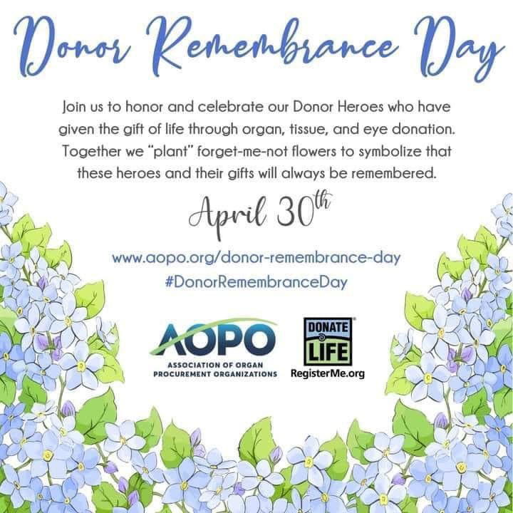 Today, we honor those who selflessly gave the gift of life through organ, eye & tissue donation. Their generosity continues to inspire hope and save lives. Today and always we remember and honor. #DonorRemembranceDay #OrganDonation #Gift #BARE #livertransplant #biliaryatresia