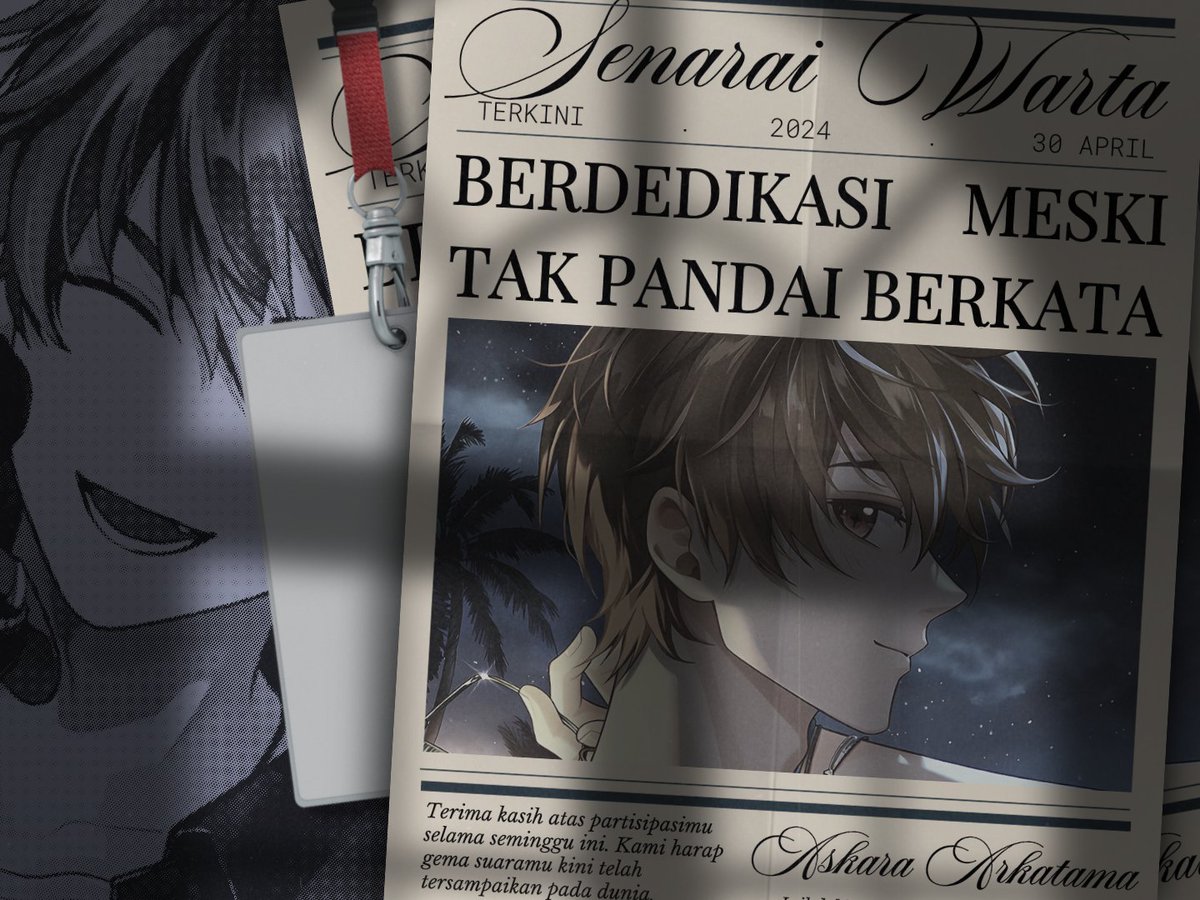 Soobdin's tweet photo. Jejak untaian asa oleh kami yang tak nampak perangainya kini diakui oleh berjuta pasang netra milik khalayak massa. Saya, Askara Arkatama Diraya, hadir sebagai sosok peran penaruh harapan pada semesta, 'kan melanjutkan perjalanan hingga ujung takdir menjelma. https://t.co/sJRh0XG9bL