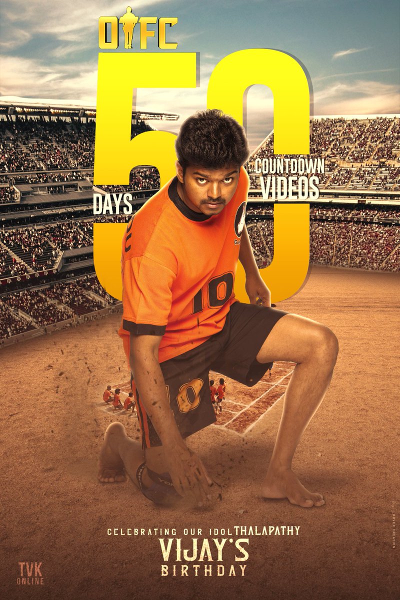 Get ready folks 😎🔥 It's Time To Celebrate Our Idol Thalapathy @actorvijay Birthday With 50Days Countdown Videos Massive Videos From Our @OTFC_Off @otfceditors Starting From May 3rd !!