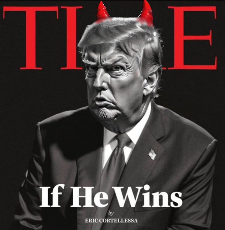 Donald Trump finally got his cover photo on #TimeMagazine, except he is unaware that they trolled him spectacularly. 

Here's a slightly enhanced version of the same cover, so that even the dumb MAGA shitmuppets can figure it out: