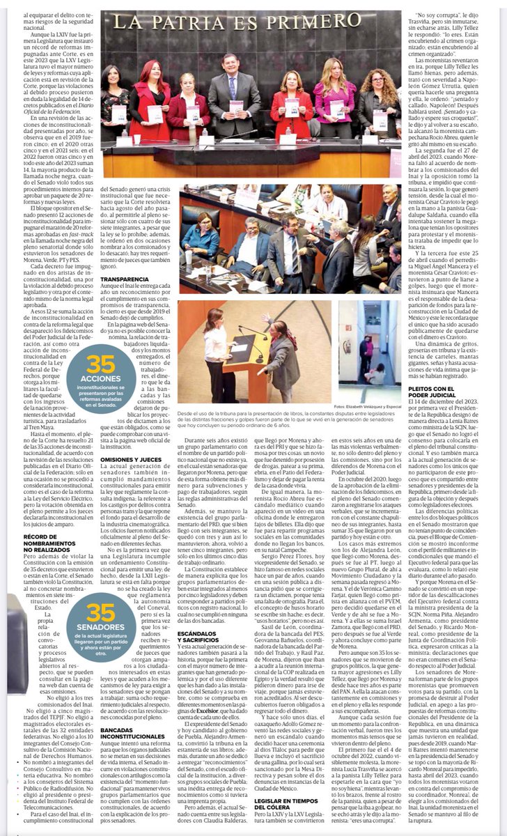 ‼️EXTRA‼️ Hoy concluye el trabajo ordinario de una generación de senadores, en que Morena dominó política y administrativamente, y se violó en ¡¡¡48!!! ocasiones la Constitución: 35 decretos inconstitucionales; dejar inconclusos 7 procesos de nombramiento; negarse a emitir 3