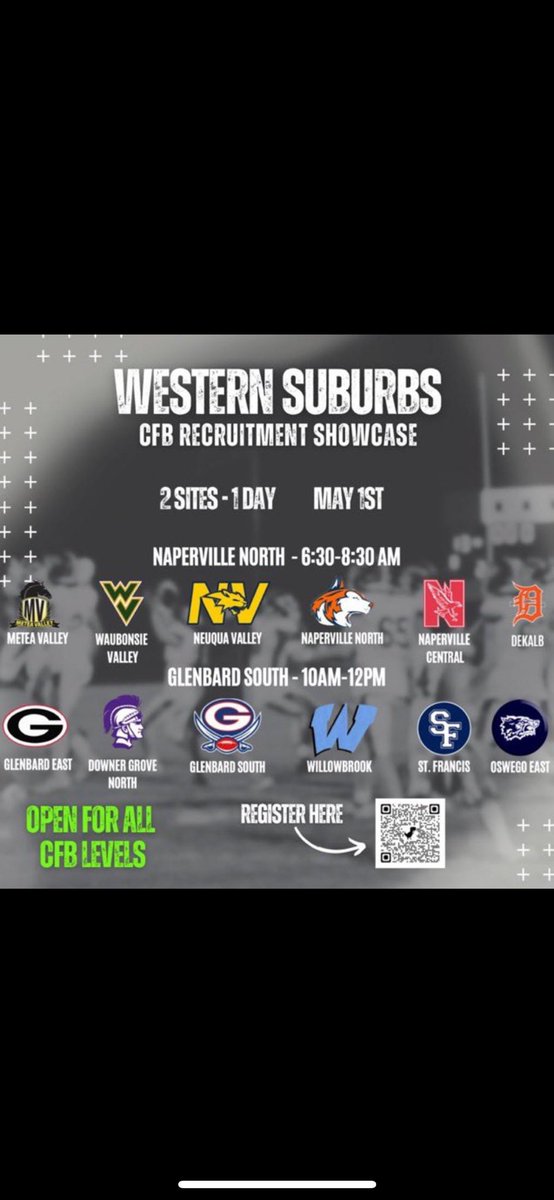 I will be attending the Western Suburbs Showcase at Naperville North at 6:30 AM tomorrow morning. Come out and see us! <a href="/HuskieFB/">Naperville North FB</a>