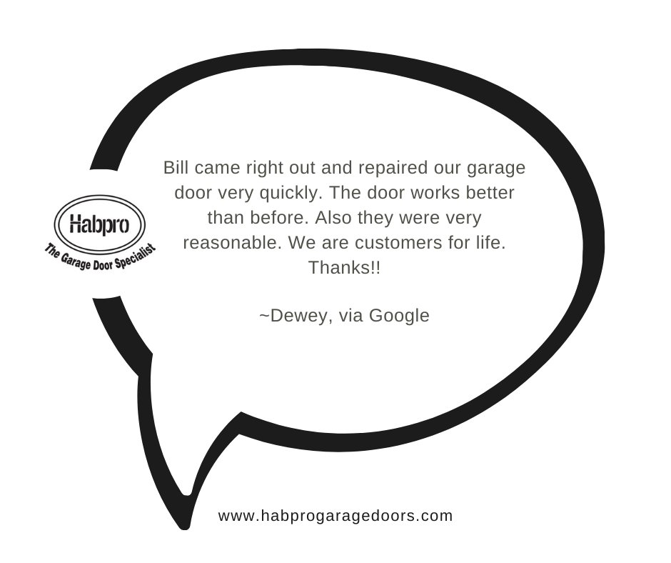 Thanks so much for your review, Dewey! We appreciate your kind words.

#TestimonialTuesday #fivestarservice #garagedoorservice
