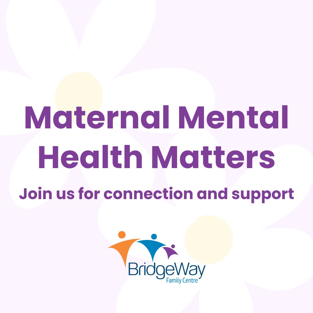 #MaternalMentalHealthWeek Maternal Mental Health Matters. Join us for connection and support 💜 We offer peer support groups as well as programs where you can meet other moms who have similar experiences to your own. Visit our website for details: bridgewaycentre.ca/support-for-pa…