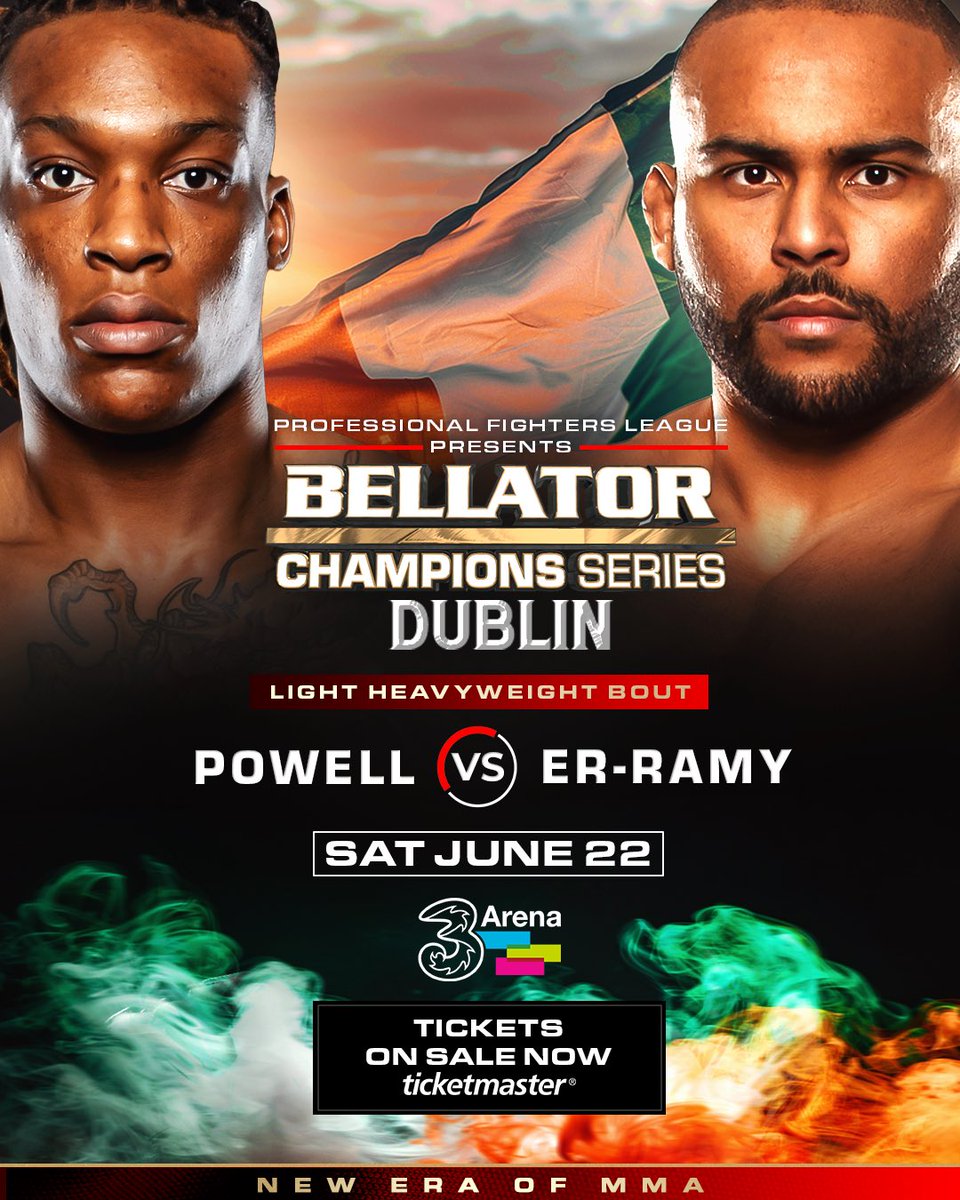 LIGHT HEAVYWEIGHTS COLLIDE! ⚔️

🇬🇧 Simeon Powell 🆚 Abdellah Er-Ramy 🇪🇸 

Simeon Powell makes his Bellator debut in Dublin, looking to return to the win column in his first fight since his loss in the PFL Europe Light Heavyweight Championship in 2023 

@SMOOTH_MMA takes on