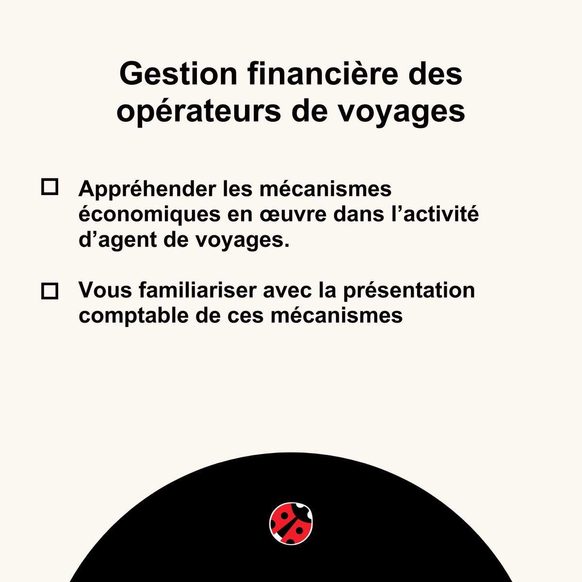APSTfr's tweet image. Sachez que l'APST est présente pour répondre à vos questions et vous former sur des sujets administratifs, notamment sur la gestion financière des opérateurs de voyages et sur la TVA des opérateurs de voyages.

Les inscriptions se font par mail à contact@travelproformations.fr🐞