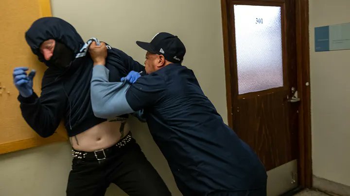 One of the Columbia janitors who confronted a Biden voting Hamashole wrecking his building last night, This underpaid blue collar worker has 100 times the guts of  the Columbia U President (or the US President for that matter)