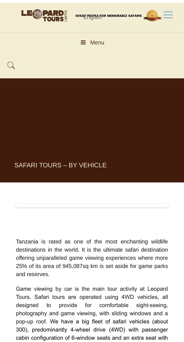Yes, Leopard Tours has over 300 customized Safari Landcruisers! In 2019 I met over 100 of their vehicles in Serengeti and this was during off-season! While we can’t handle these crazy numbers (our holding capacity), we must design tourism away from primates if we are to compete!