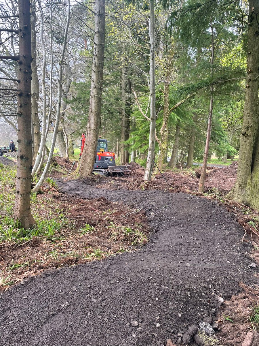 Very exciting - work has begun on the construction of mountain bike trails through the grounds ⁦@GlenalmondColl⁩. Another big step in the outdoor programme here ⁦@GlenalmondOL⁩ #biking #adventure #mountainbiking #cycling