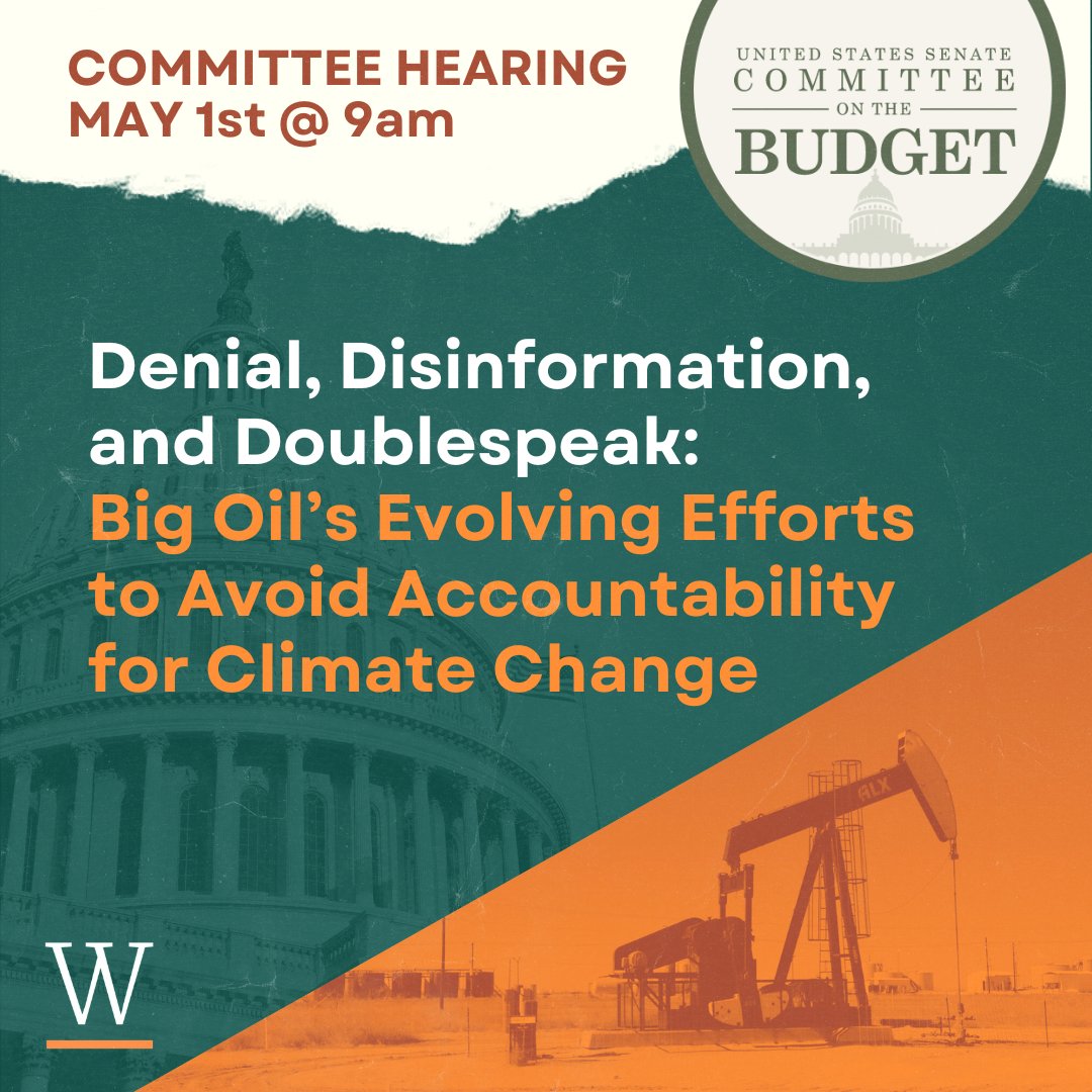 WallaceGlobal's tweet photo. On May 1, the #Senate #BudgetCommittee will discuss a major #House investigation around allegations that #BigOil has systematically downplayed its leading role in the #ClimateCrisis. Congress can help #EndFossilFuels.
📽️ Stream live: https://t.co/53gWz3MSqJ https://t.co/LdoFMrhbT3