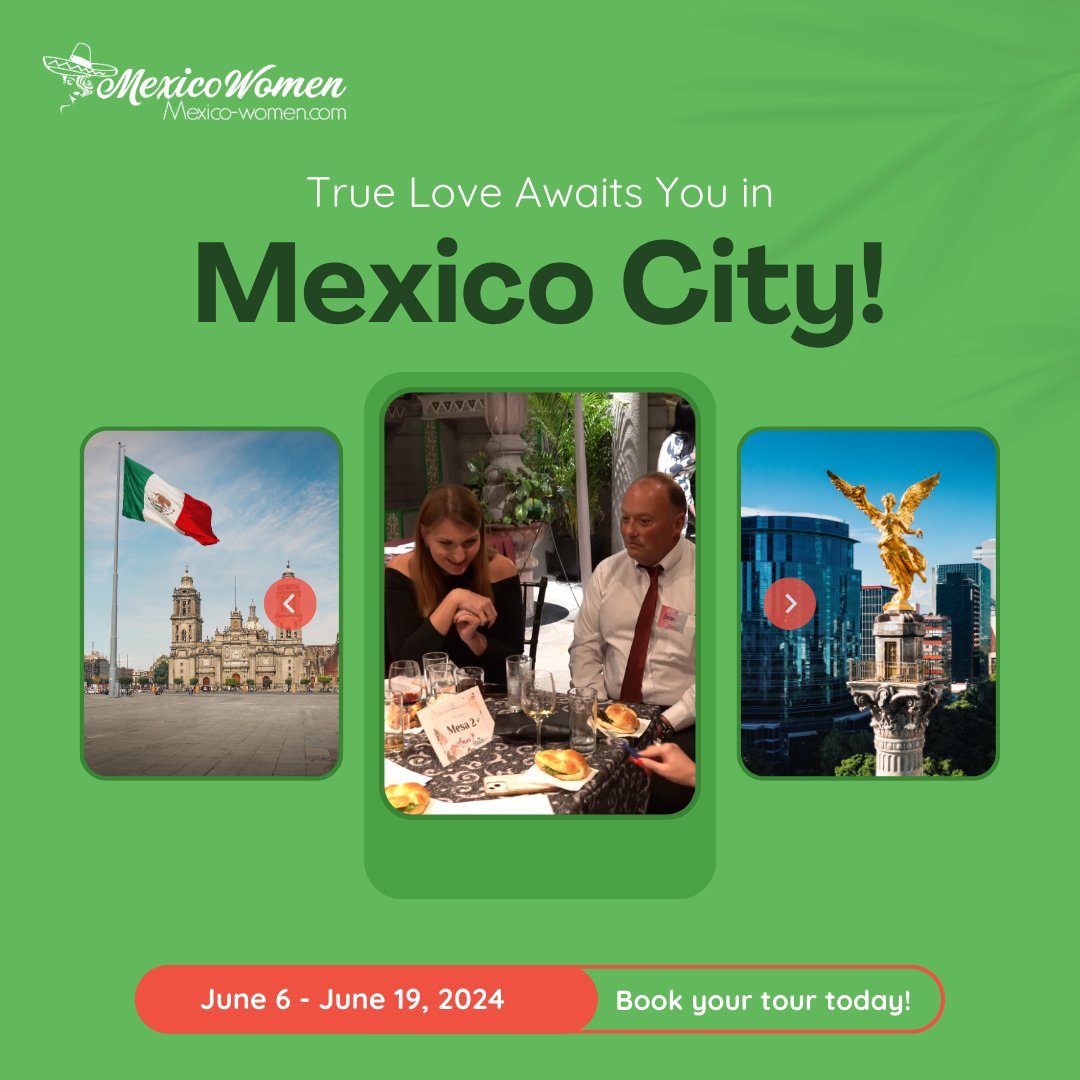 MexicoWomen1's tweet image. Get ready to explore Mexico and find your Mexican love! 😍

Join our 14-day singles tour in June to meet stunning women genuinely seeking their life partners. 👩‍❤️‍👨

Book your spot here: bit.ly/Mexicowomen-Si…

#singlestour #MexicoWomen