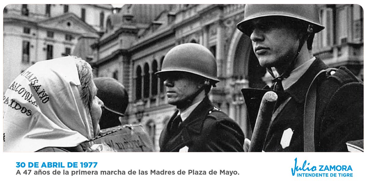 A 47 años de la primera marcha de las Madres de Plaza de Mayo exigiendo la aparición con vida de sus hijas e hijos desaparecidos, seguimos acompañándolas en su búsqueda de Memoria, Verdad y Justicia. #MadresDePlazaDeMayo