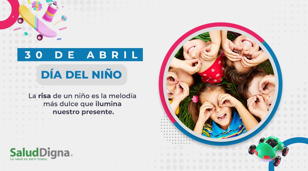 Hoy es un gran día para consentir, jugar y reír con los más pequeños del hogar. ¡No olvides a tu niño interior, feliz día del niño! 👧👦🪁 #SaludDigna #DiaDelNiño