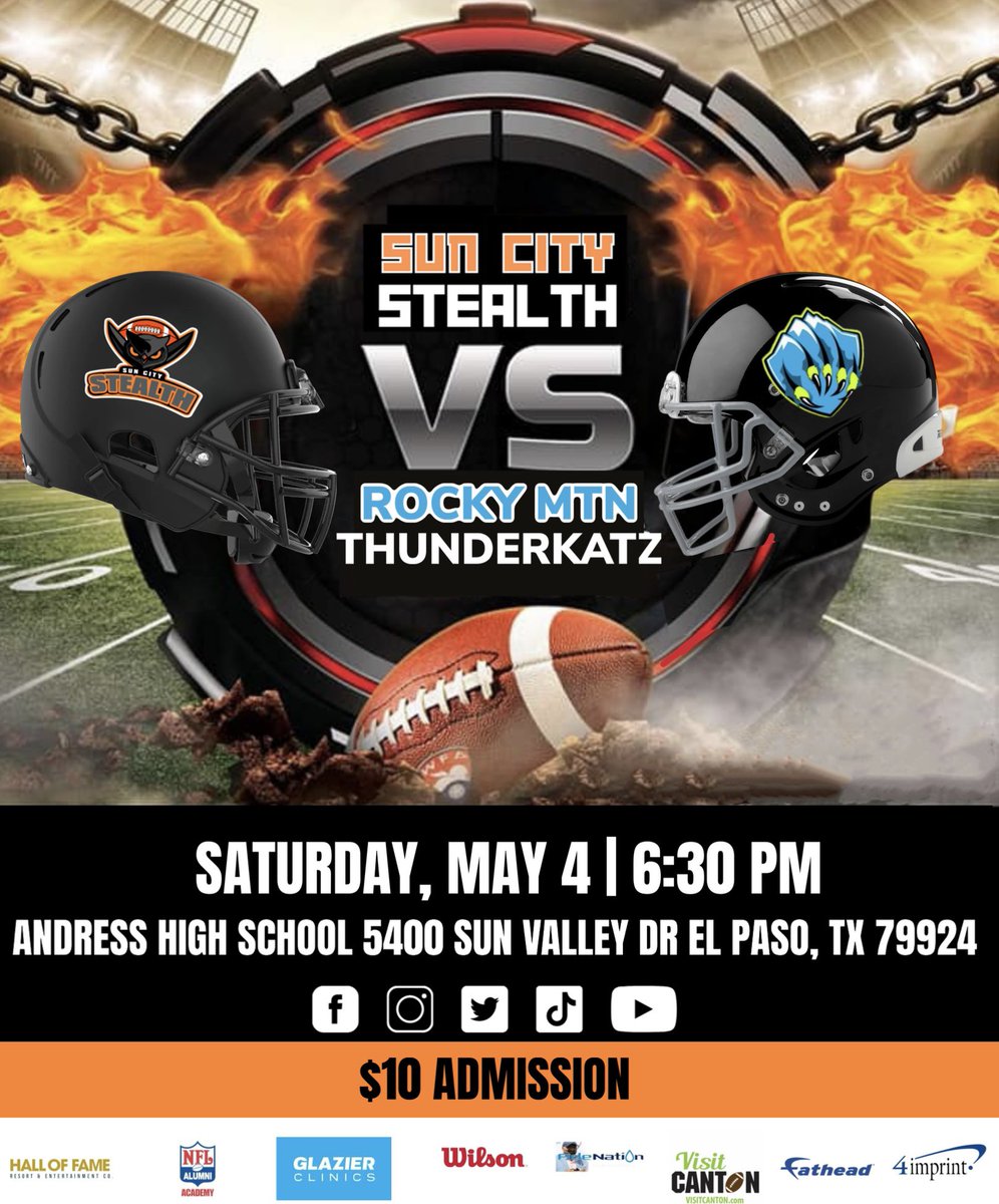 🏈 Get ready, fans! Our home opener is this Saturday at 6:30pm at Andress High School!  Don't miss out on the action - tickets are just $10 at the gate. #HomeOpener #GameDay