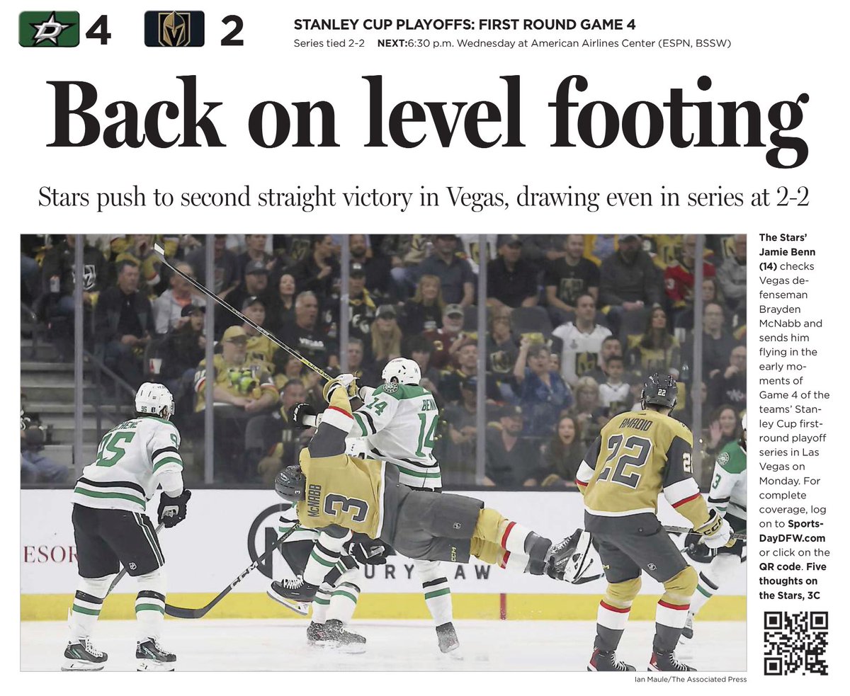 @SportsSturm @corbydavidson @oldwaver @SaadYousuf126 @DallasStars Maybe the greatest photo ever in today’s @dallasnews Hang this in the Louvre