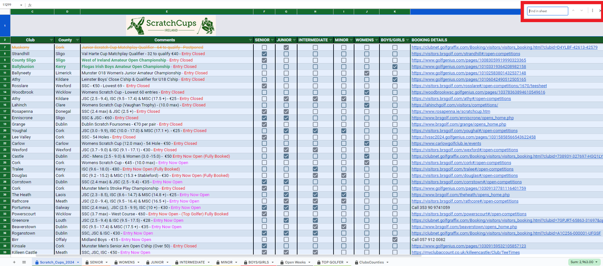 With over 500 events now listed, could I ask all followers to do a search on the spreadsheet or calendar to see if their clubs are listed. Thanks all 👊 Calendar 👇 bit.ly/sci-calendar Spreadsheet 👇 bit.ly/sci-sheets-2024 #ScratchCup #ScratchCups