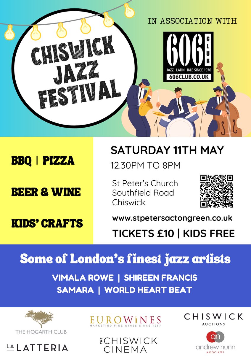 Saturday 11 May - head west and join some of London's finest #jazz artists #ChiswickJazzFestival. Featuring our very own Wilf Diamond (composer and jazz trombonist) he'll be playing alongside Vimala Rowe, the 606's Samara and Shireen Francis 😎 buff.ly/3Ucpyfw